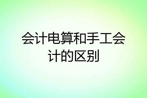 会计电算和手工会计的区别
