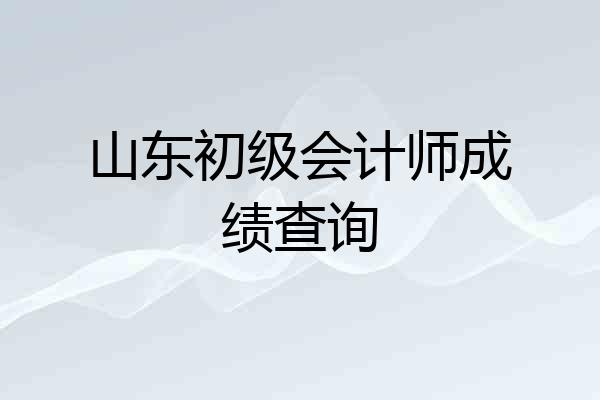 山东初级会计师成绩查询