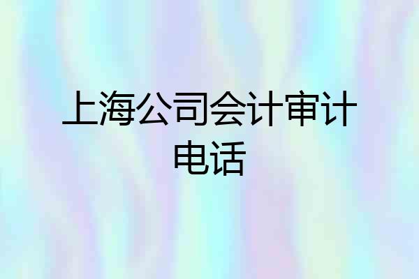 上海公司会计审计电话