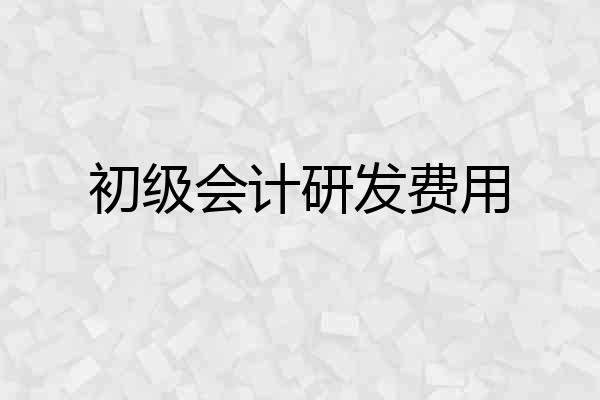 初级会计研发费用