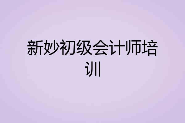 新妙初级会计师培训