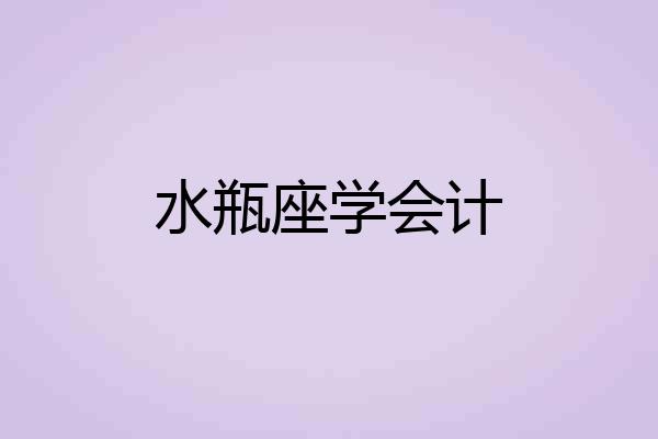 水瓶座学会计