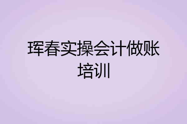 珲春实操会计做账培训