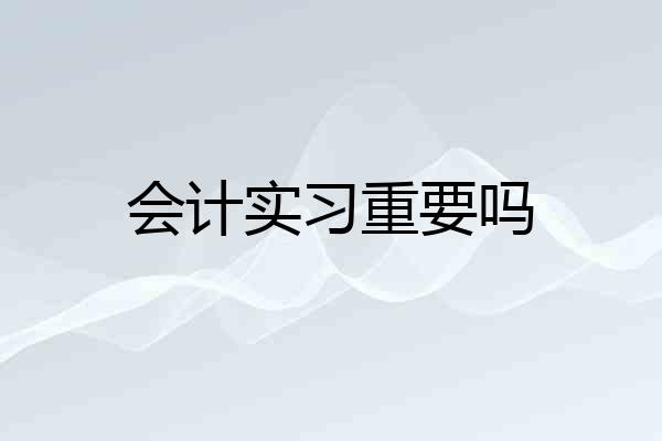 会计实习重要吗