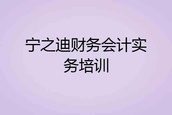 宁之迪财务会计实务培训