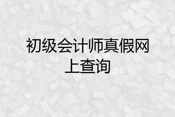 初级会计师真假网上查询