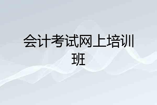 会计考试网上培训班