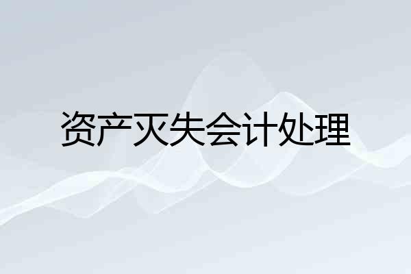 资产灭失会计处理