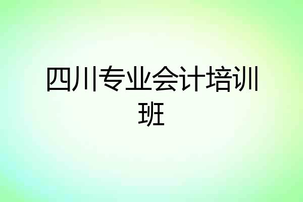 四川专业会计培训班