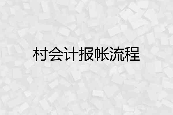 村会计报帐流程