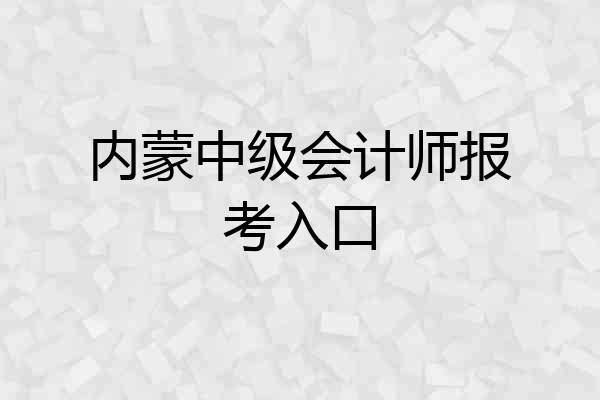 内蒙中级会计师报考入口
