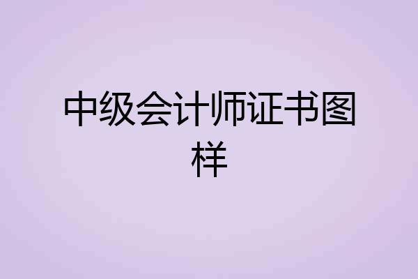 中级会计师证书图样
