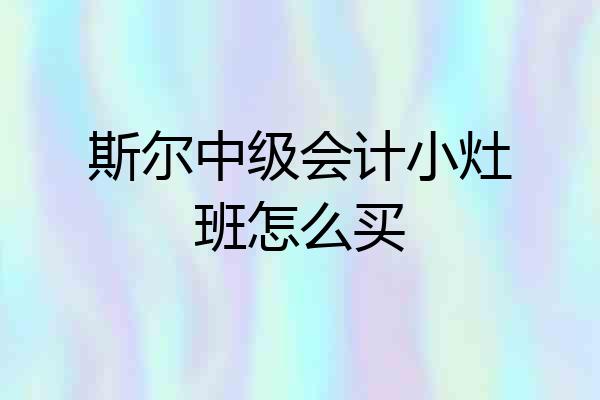 斯尔中级会计小灶班怎么买