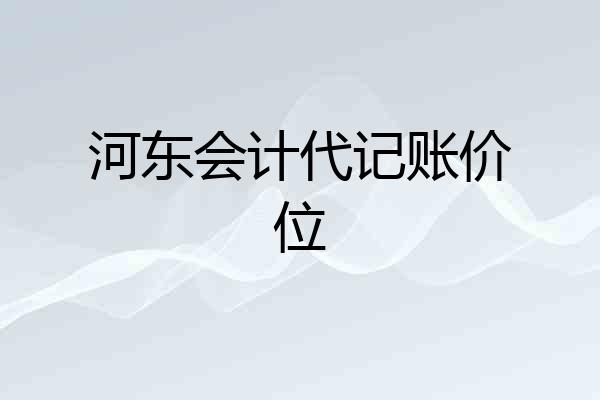 河东会计代记账价位