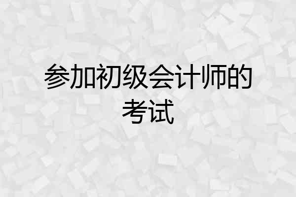 参加初级会计师的考试