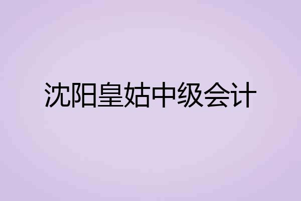 沈阳皇姑中级会计