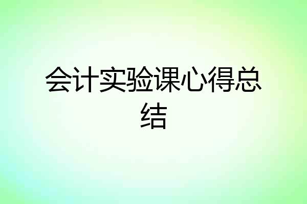 会计实验课心得总结