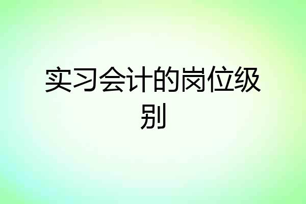 实习会计的岗位级别