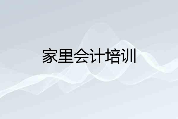 家里会计培训