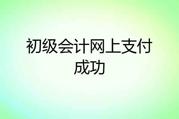 初级会计网上支付成功