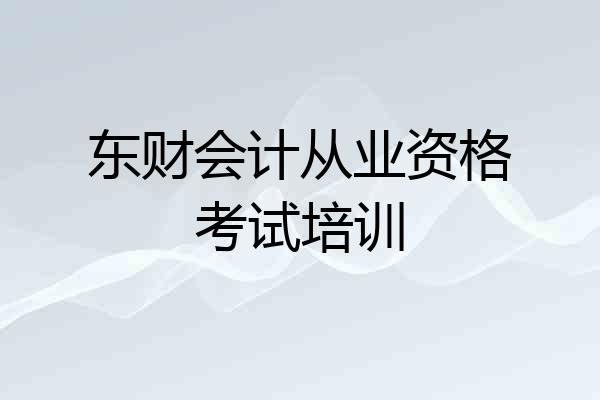 东财会计从业资格考试培训