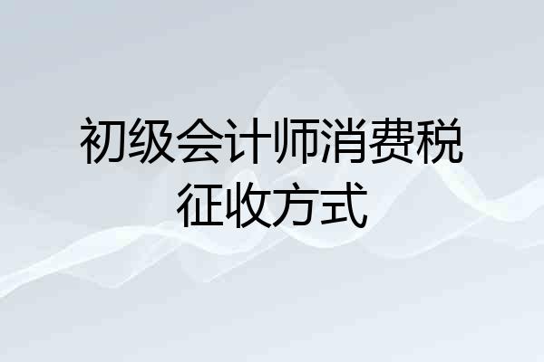 初级会计师消费税征收方式