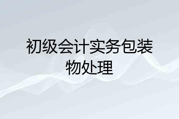 初级会计实务包装物处理