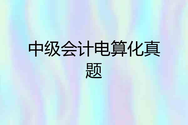 中级会计电算化真题