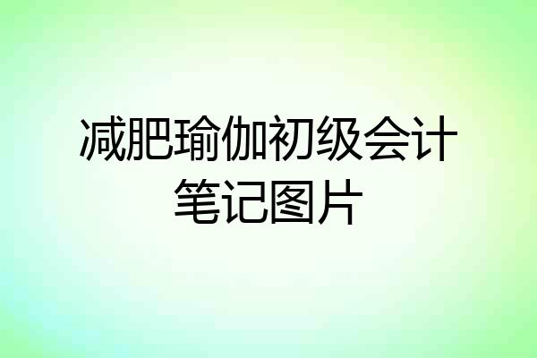 减肥瑜伽初级会计笔记图片
