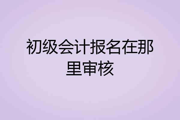 初级会计报名在那里审核