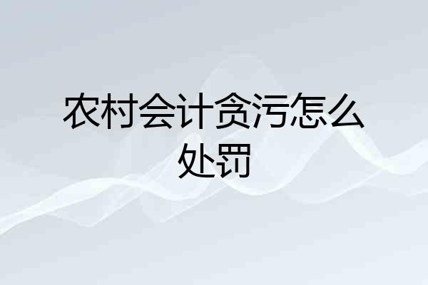 农村会计贪污怎么处罚