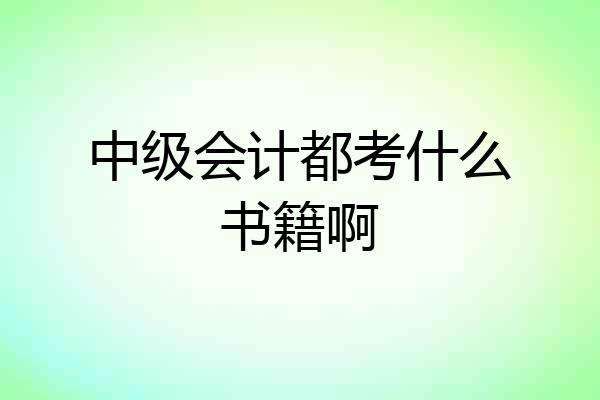 中级会计都考什么书籍啊