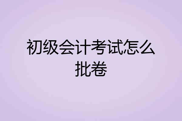 初级会计考试怎么批卷