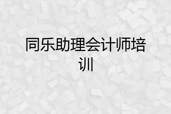 同乐助理会计师培训