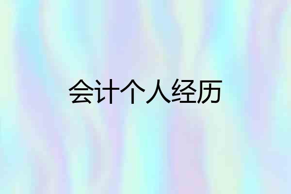 会计个人经历