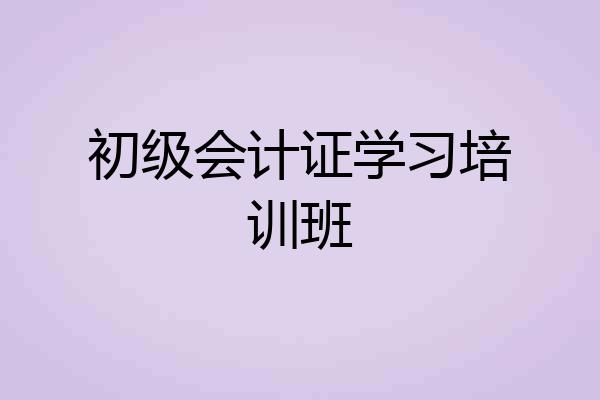 初级会计证学习培训班
