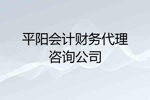 平阳会计财务代理咨询公司