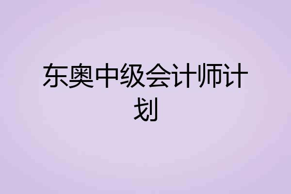 东奥中级会计师计划