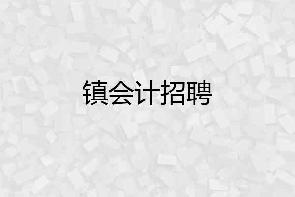 镇会计招聘