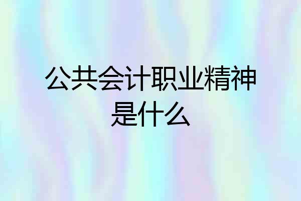 公共会计职业精神是什么