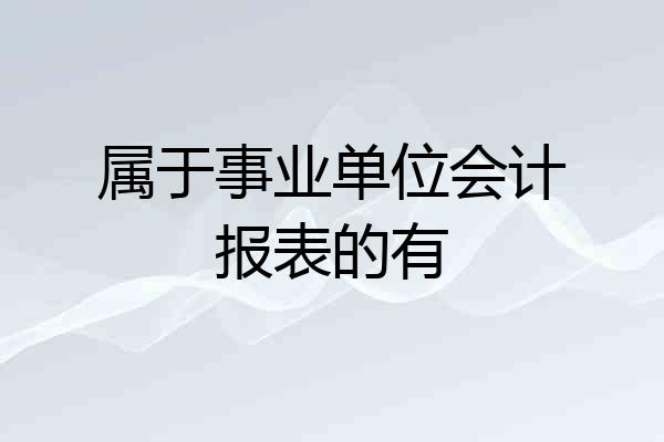 属于事业单位会计报表的有