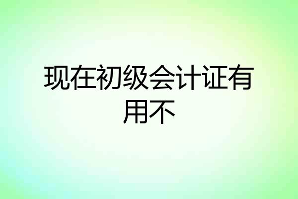 现在初级会计证有用不
