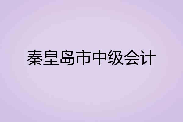 秦皇岛市中级会计