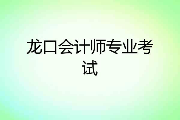 龙口会计师专业考试