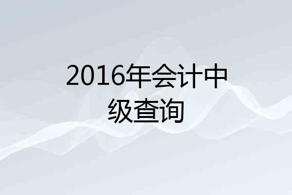 2016年会计中级查询