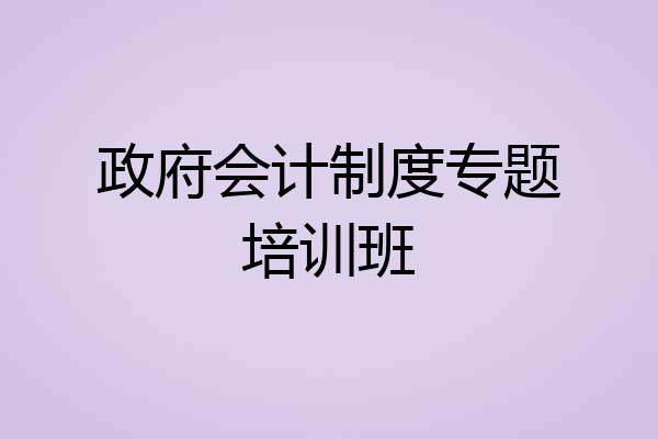 政府会计制度专题培训班