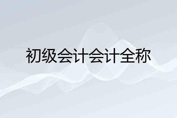 初级会计会计全称