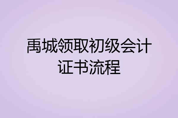 禹城领取初级会计证书流程