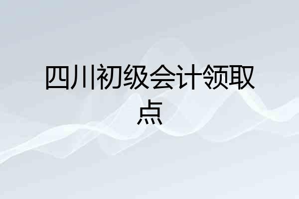 四川初级会计领取点
