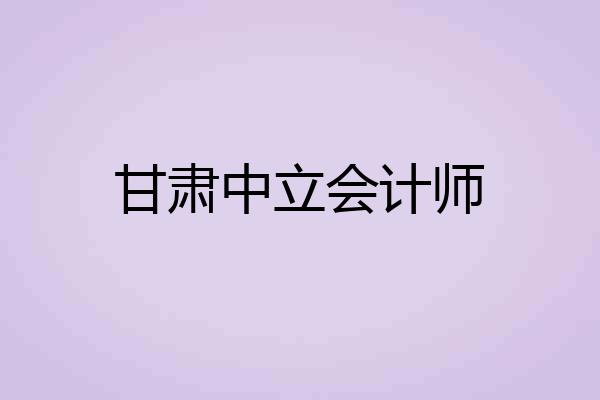 甘肃中立会计师